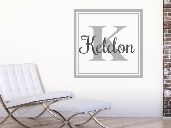 Wandtattoo Keldon als eckiges Monogramm