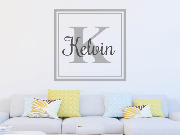 Wandtattoo Kelvin als eckiges Monogramm