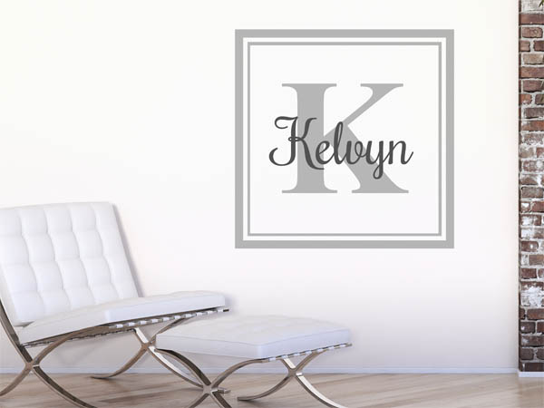 Wandtattoo Kelvyn als eckiges Monogramm