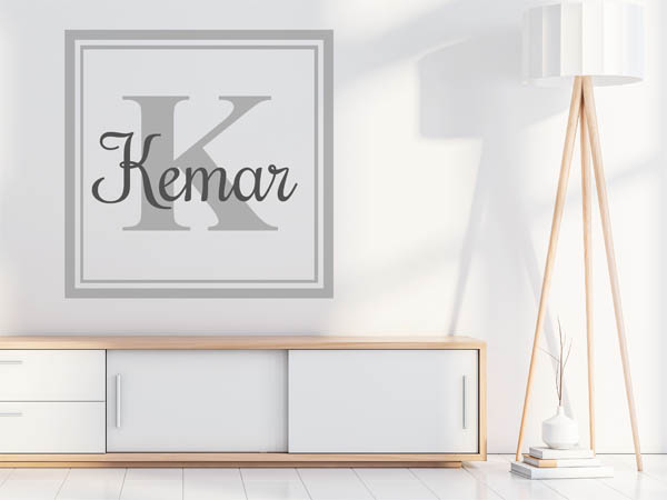 Wandtattoo Kemar als eckiges Monogramm