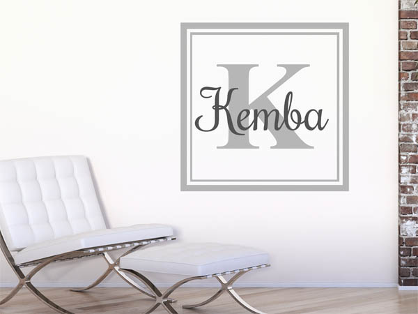 Wandtattoo Kemba als eckiges Monogramm