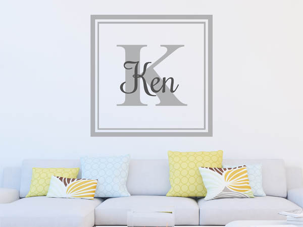 Wandtattoo Ken als eckiges Monogramm