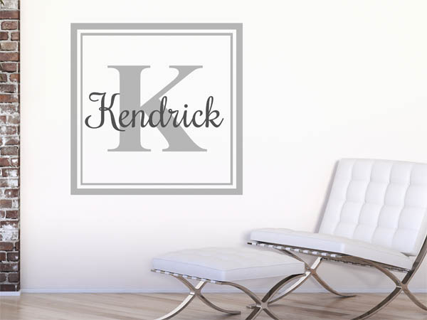 Wandtattoo Kendrick als eckiges Monogramm