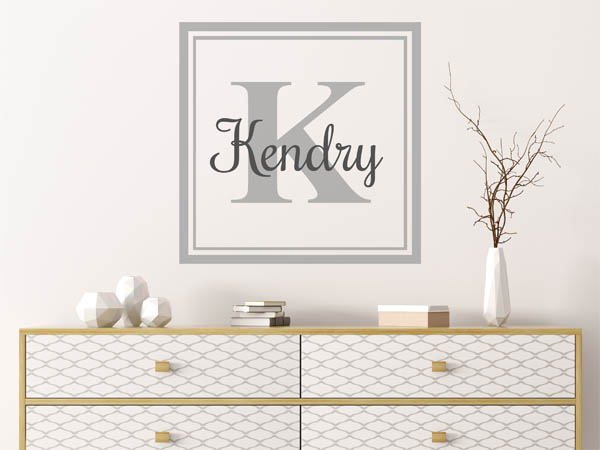 Wandtattoo Kendry als eckiges Monogramm