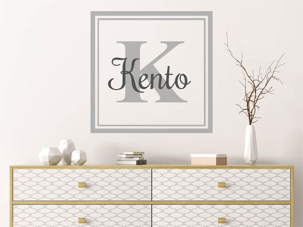 Wandtattoo Kento als eckiges Monogramm