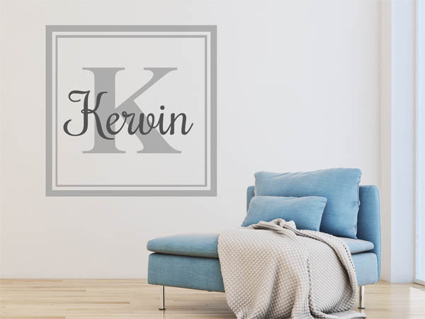 Wandtattoo Kervin als eckiges Monogramm