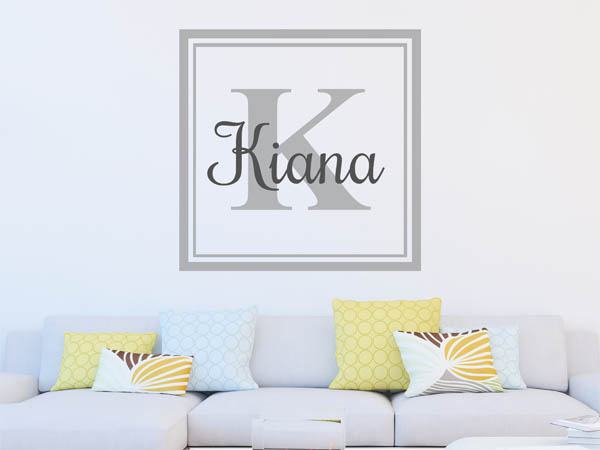 Wandtattoo Kiana als eckiges Monogramm