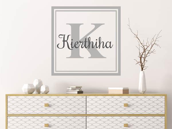 Wandtattoo Kierthiha als eckiges Monogramm