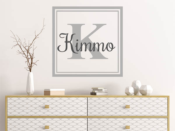 Wandtattoo Kimmo als eckiges Monogramm