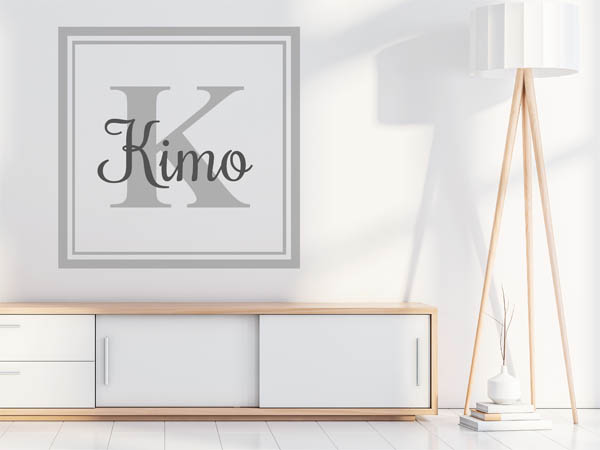 Wandtattoo Kimo als eckiges Monogramm