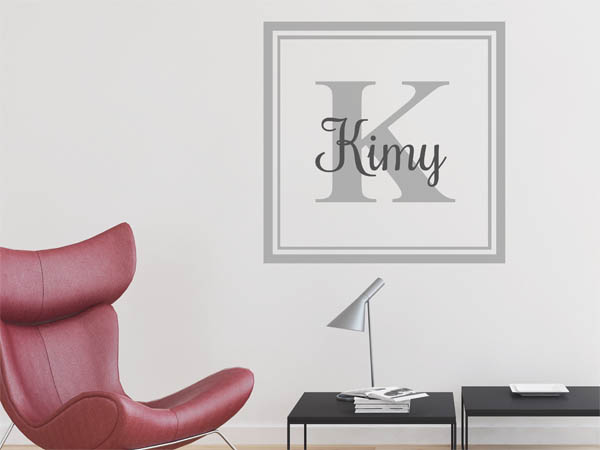 Wandtattoo Kimy als eckiges Monogramm
