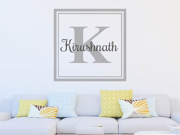 Wandtattoo Kirushnath als eckiges Monogramm