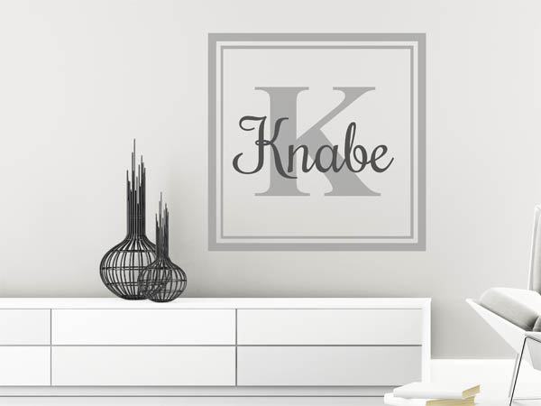 Wandtattoo Knabe als eckiges Monogramm