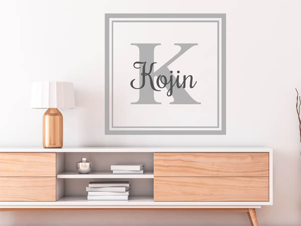 Wandtattoo Kojin als eckiges Monogramm