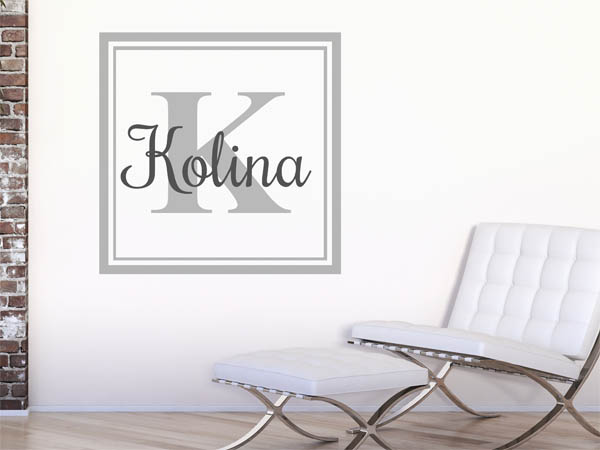 Wandtattoo Kolina als eckiges Monogramm