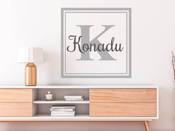 Wandtattoo Konadu als eckiges Monogramm