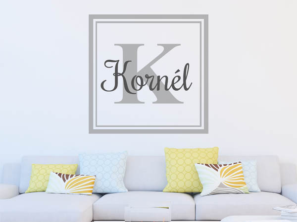 Wandtattoo Kornél als eckiges Monogramm