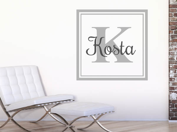 Wandtattoo Kosta als eckiges Monogramm