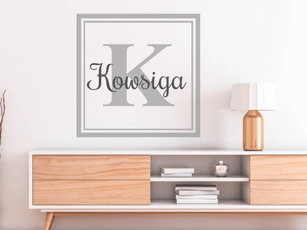 Wandtattoo Kowsiga als eckiges Monogramm