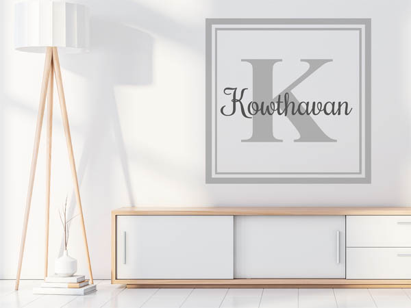 Wandtattoo Kowthavan als eckiges Monogramm
