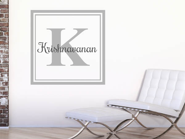 Wandtattoo Krishnavanan als eckiges Monogramm