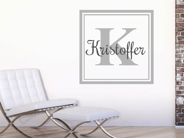 Wandtattoo Kristoffer als eckiges Monogramm