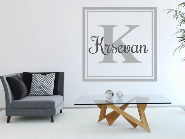 Wandtattoo Krsevan als eckiges Monogramm