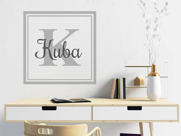 Wandtattoo Kuba als eckiges Monogramm