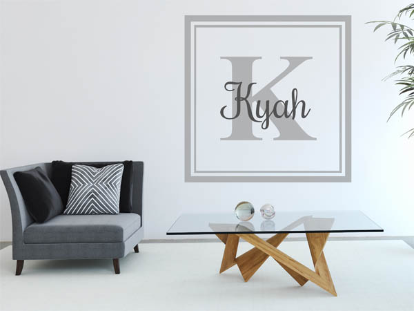 Wandtattoo Kyah als eckiges Monogramm