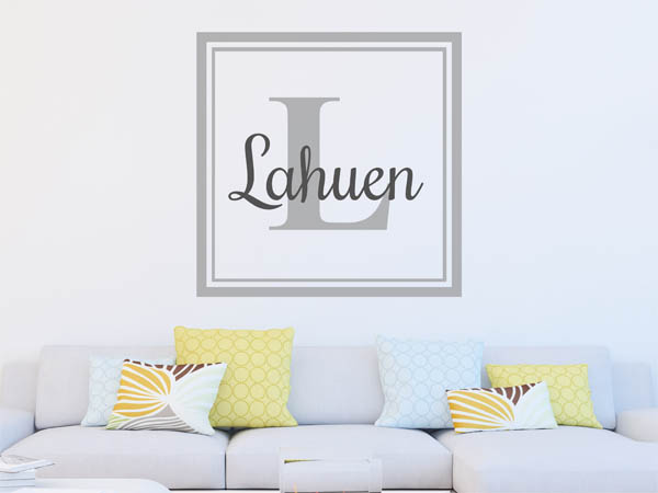 Wandtattoo Lahuen als eckiges Monogramm