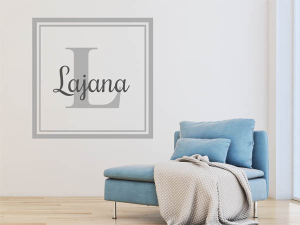 Wandtattoo Lajana als eckiges Monogramm