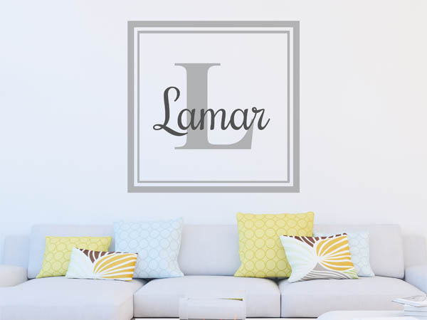 Wandtattoo Lamar als eckiges Monogramm