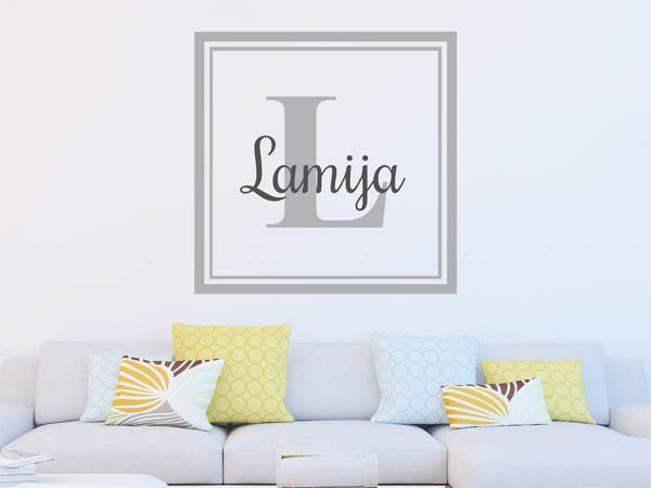 Wandtattoo Lamija als eckiges Monogramm