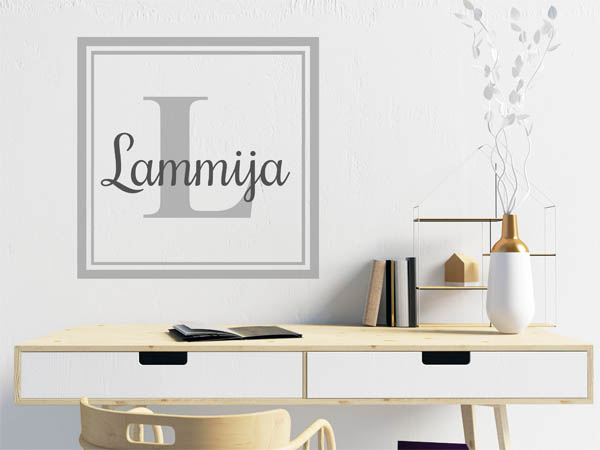 Wandtattoo Lammija als eckiges Monogramm