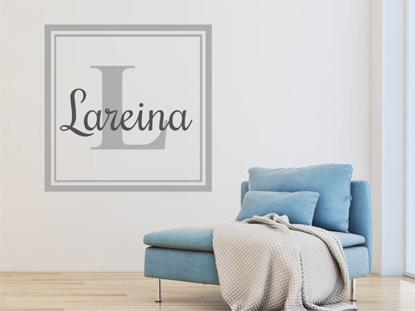 Wandtattoo Lareina als eckiges Monogramm