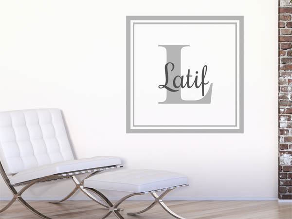 Wandtattoo Latif als eckiges Monogramm