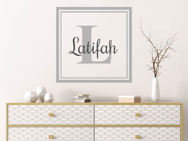 Wandtattoo Latifah als eckiges Monogramm