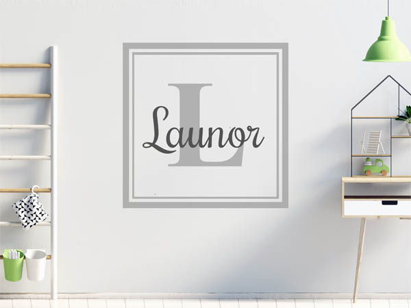 Wandtattoo Launor als eckiges Monogramm