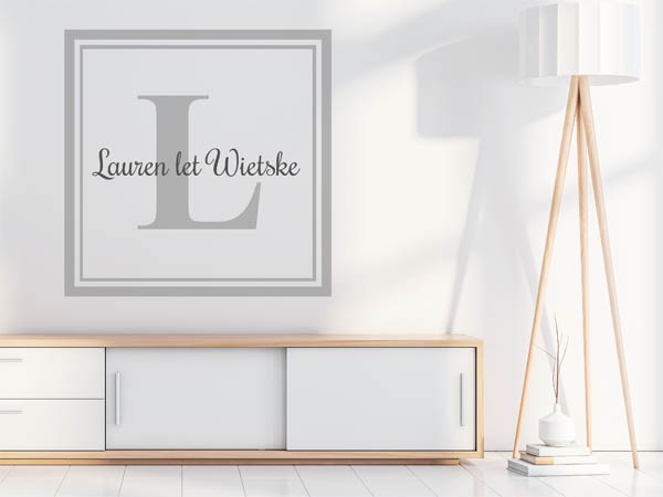 Wandtattoo Lauren let Wietske als eckiges Monogramm