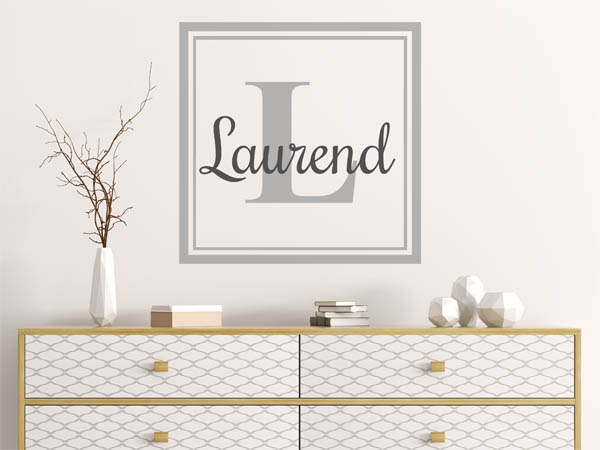 Wandtattoo Laurend als eckiges Monogramm