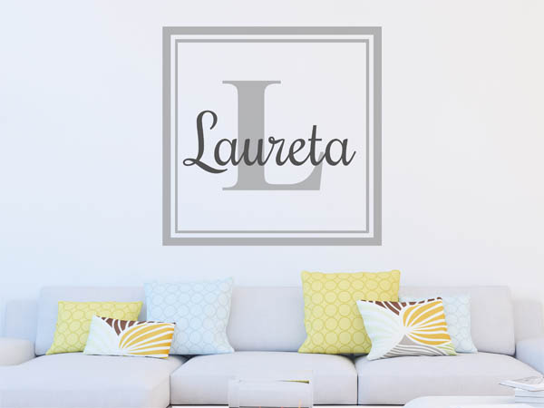 Wandtattoo Laureta als eckiges Monogramm