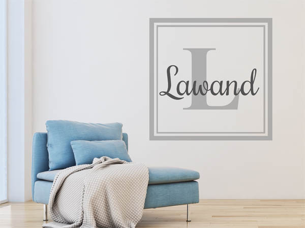 Wandtattoo Lawand als eckiges Monogramm