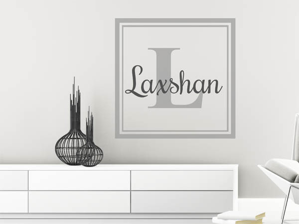 Wandtattoo Laxshan als eckiges Monogramm