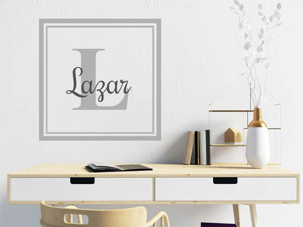 Wandtattoo Lazar als eckiges Monogramm