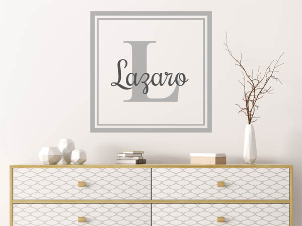 Wandtattoo Lazaro als eckiges Monogramm