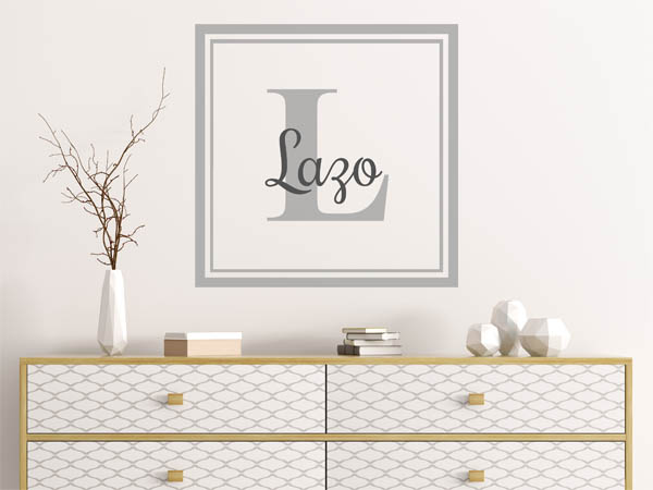 Wandtattoo Lazo als eckiges Monogramm