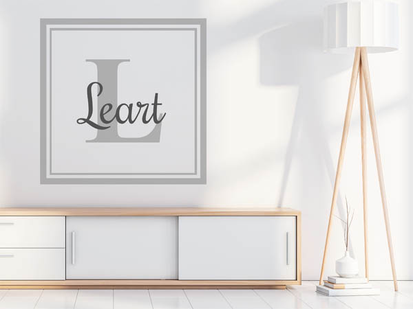 Wandtattoo Leart als eckiges Monogramm