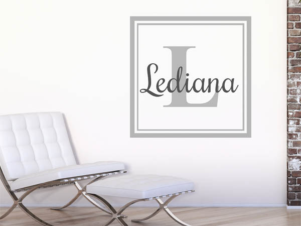 Wandtattoo Lediana als eckiges Monogramm