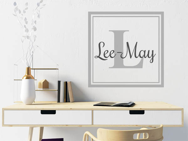 Wandtattoo Lee-May als eckiges Monogramm