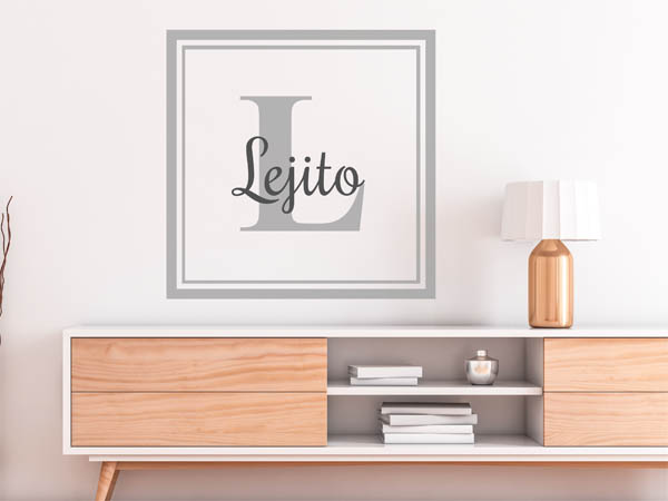 Wandtattoo Lejito als eckiges Monogramm